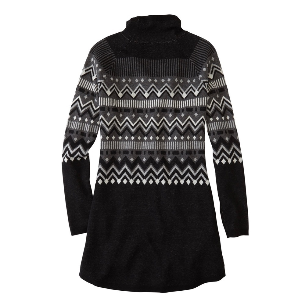 Title Nine Washable Merino Wool Barra Tunic Sweater, Fair‎ Isle Black